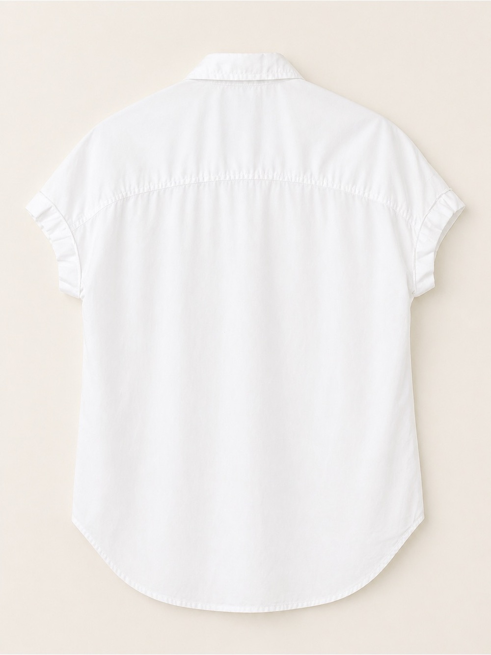 Lola River Oversized Hi-Low Blouse White S | Cotton Tencel Relaxed Button Shirt - Picture 3 of 5